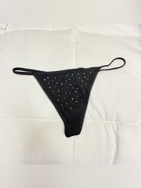 Victoria’s Secret black rhinestone thong underwear